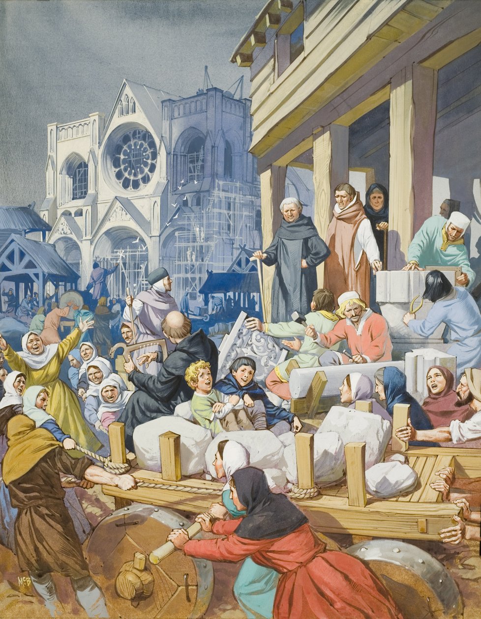 Abbot Suger (c.1081-1151) and the Building of the Abbey of St Denis by Angus McBride