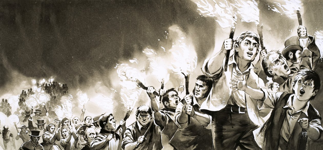 Torchlight Procession in Aid of the Anti-Corn Law League by Angus McBride