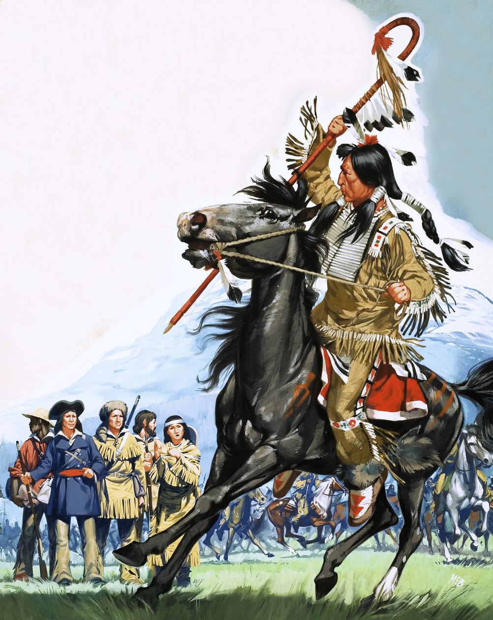 Unidentified Indians Surround Small Group of Scouts by Angus McBride