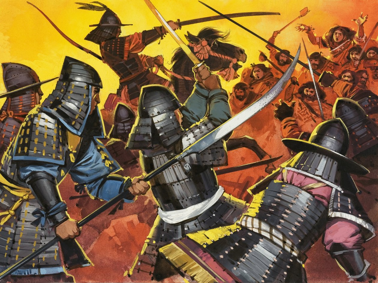 Unidentified Japanese warriors in battle by Angus McBride
