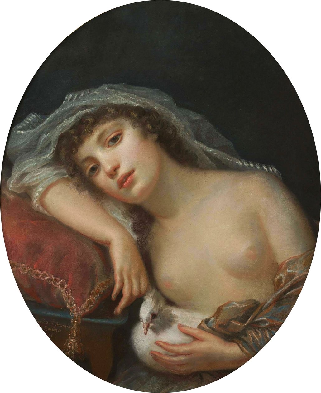 A girl with a dove by Anna Rajecka