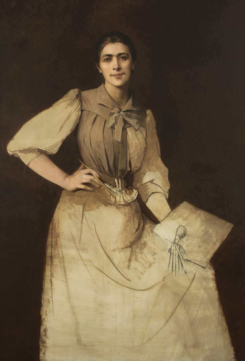 Self-portrait (unfinished) by Anna Bilińska Bohdanowicz