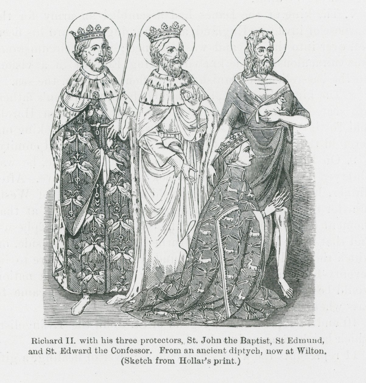 Richard II With His Three Protectors, St John The Baptist, St Edmund, and St Edward The Confessor, From An Ancient by Anna Brownell Jameson