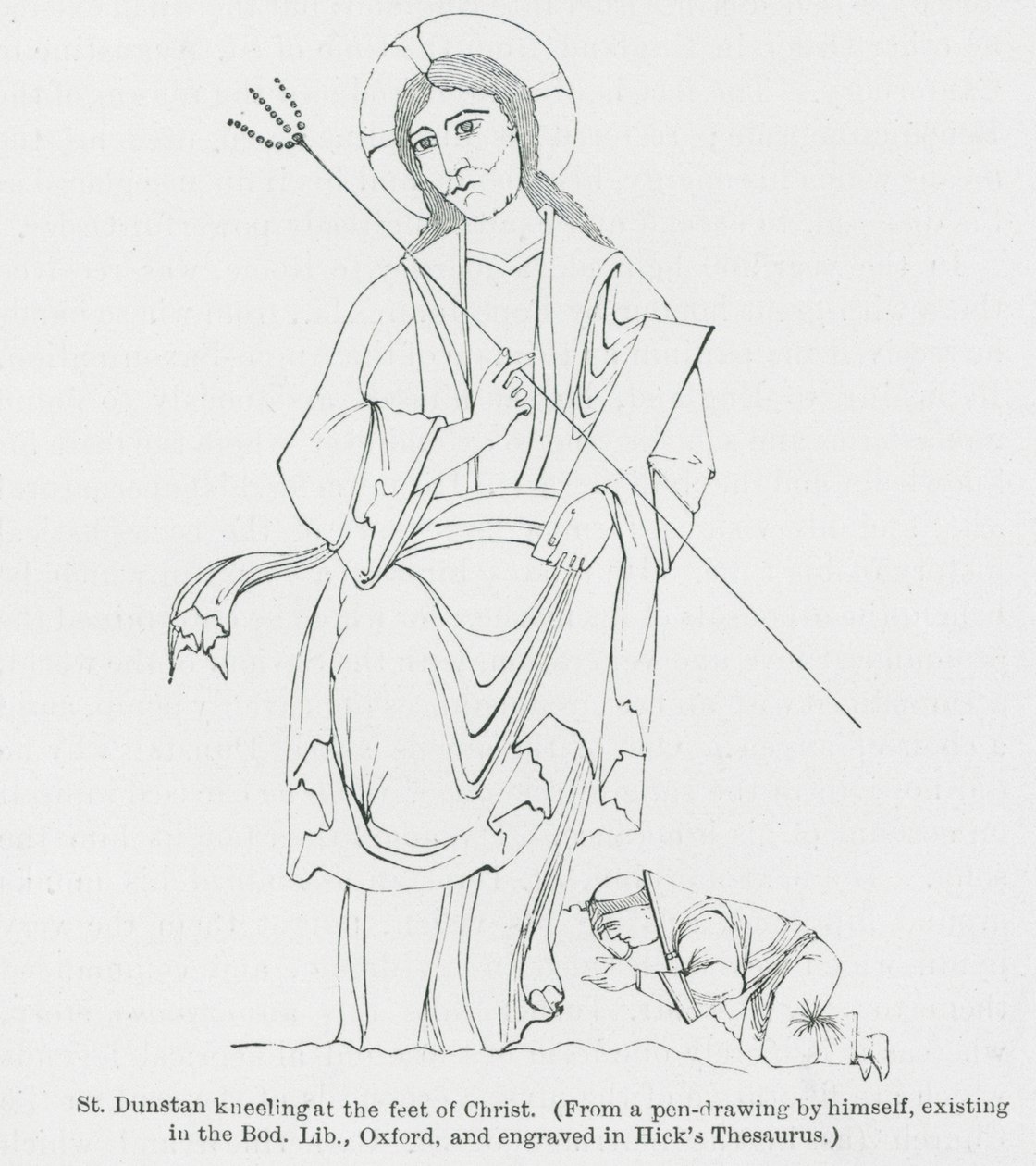 St Dunstan Kneeling at the Feet of Christ by Anna Brownell Jameson