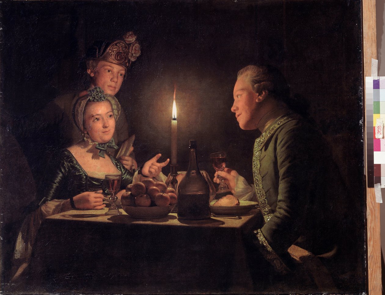 Supper with Candlelight by Anna Dorothea Lisiewska