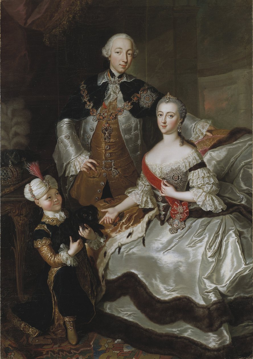 Portrait of Grand Duke Pyotr Fyodorovitch and Grand Duchess Catherine Alekseyevna by Anna Rosina Lisiewska