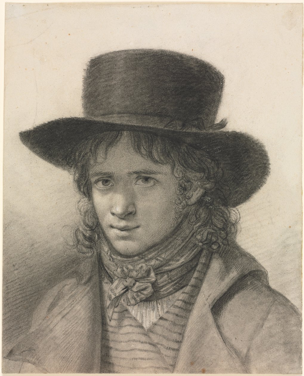 Self-Portrait in a Hat by Anne-Louis Girodet de Roucy-Trioson