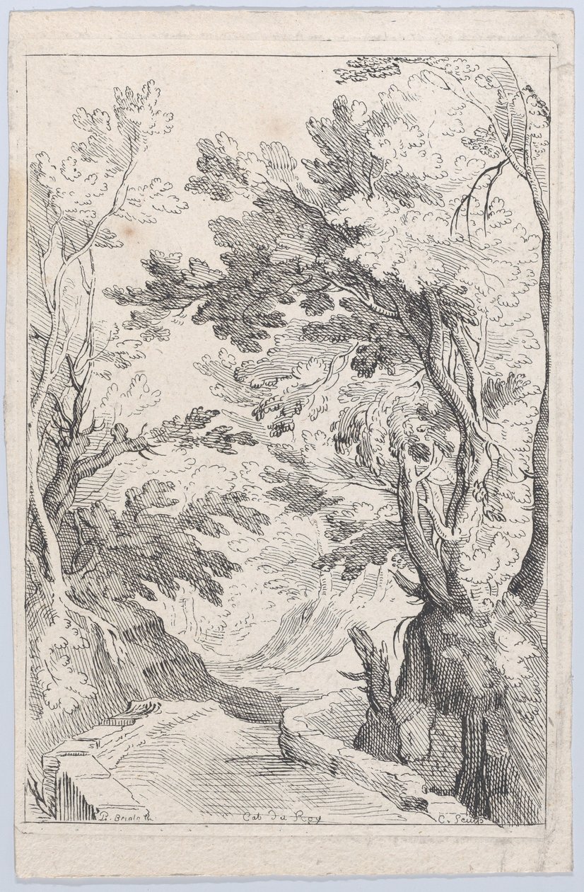 A Pathway with a Parapet in a Forest, 18th century by Anne Claude Philippe de Caylus