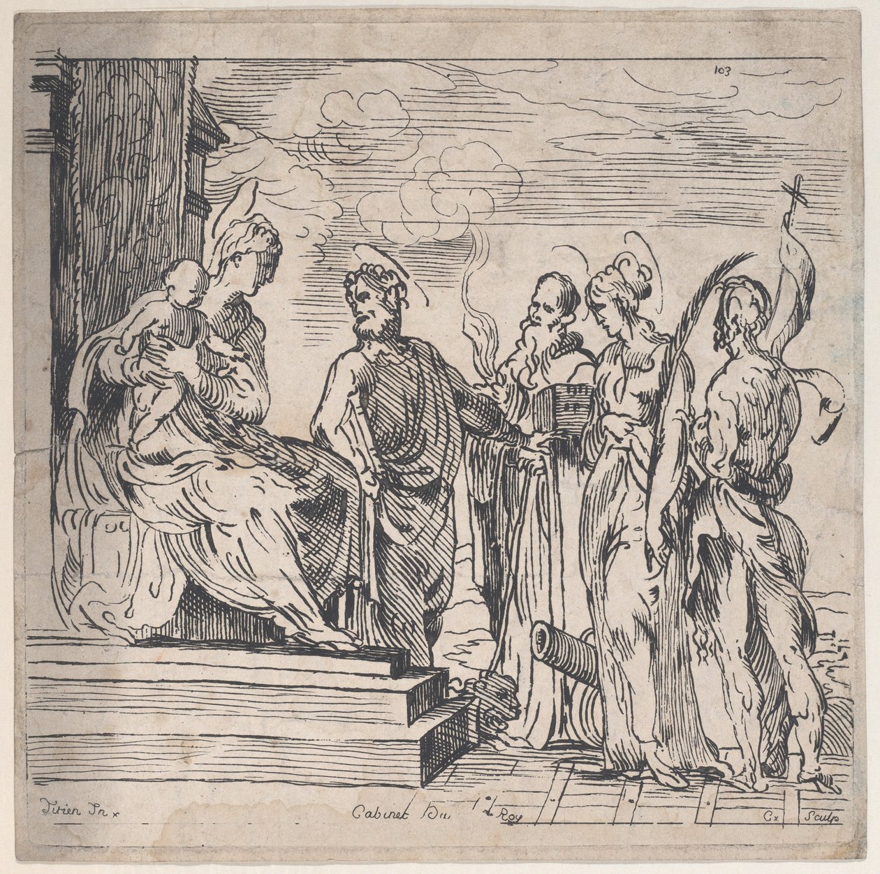 Virgin and Child with Four Saints by Anne Claude Philippe de Caylus