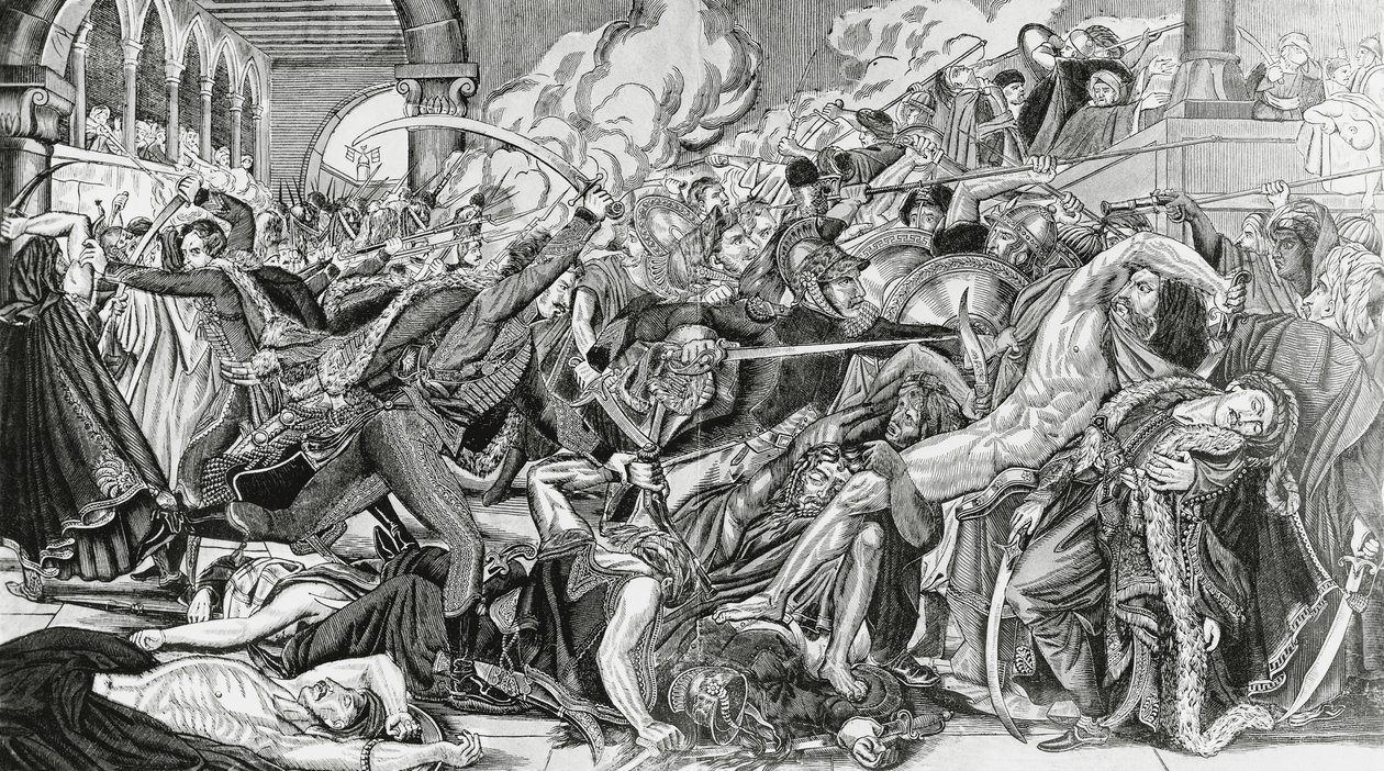 French repression during revolt of Cairo, October 21 by Anne Louis Girodet de Roucy Trioson