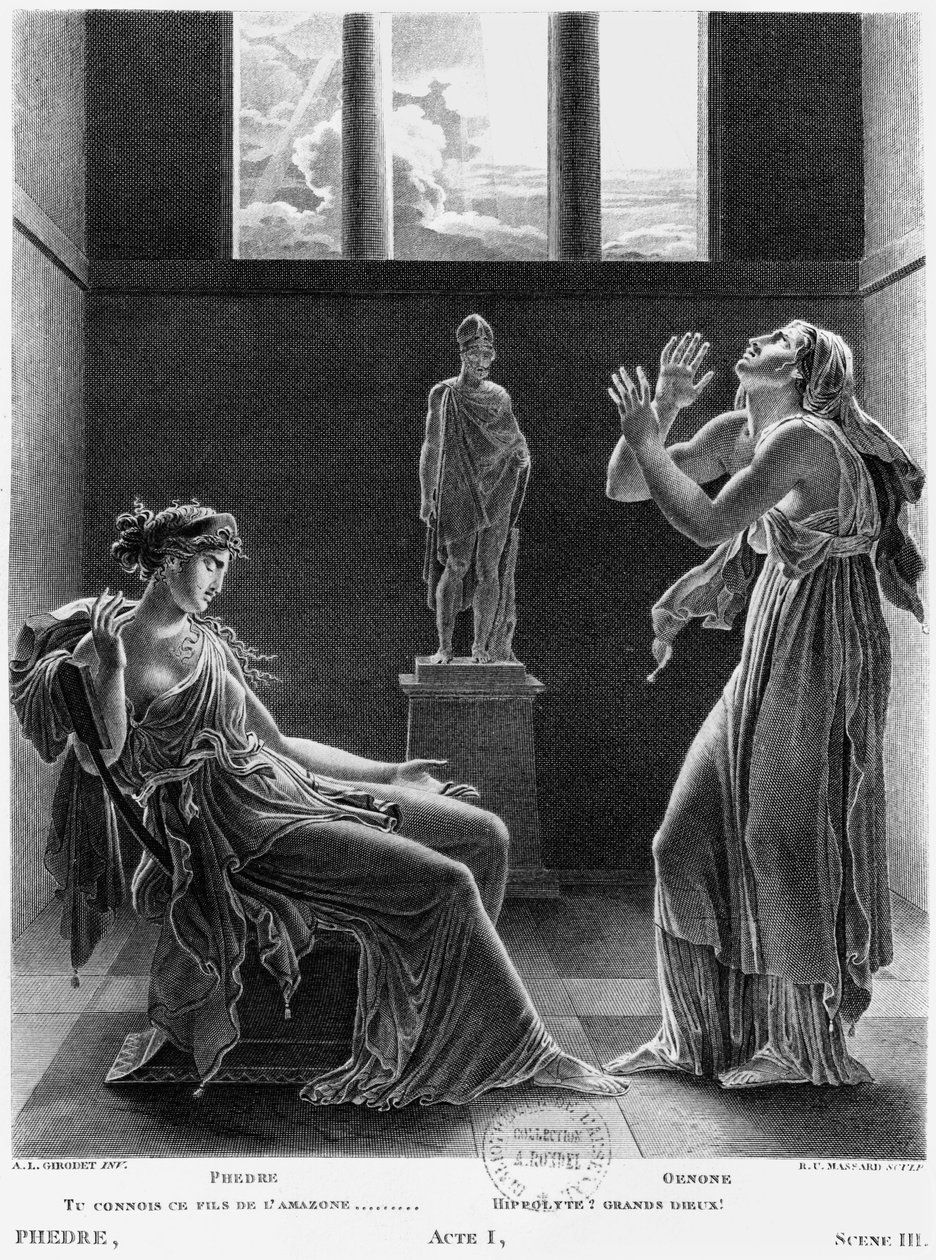Phaedra and Oenone, illustration from Act I Scene 3 of 