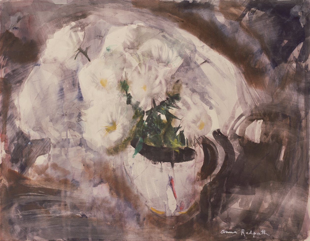 White Flowers in a White Jug, c.1960 by Anne Redpath