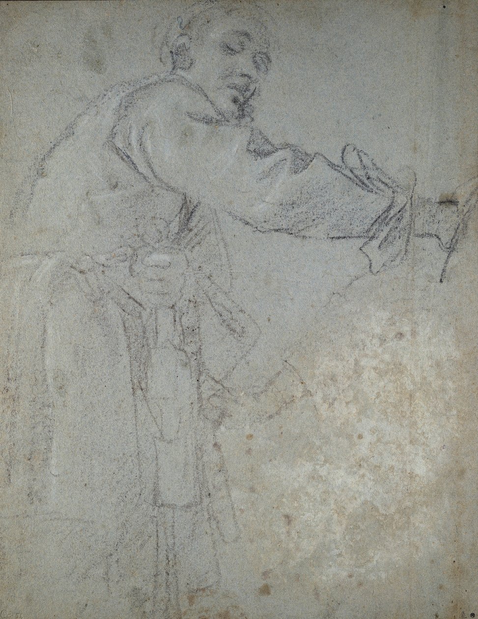 Study of a draped male figure by Annibale Carracci