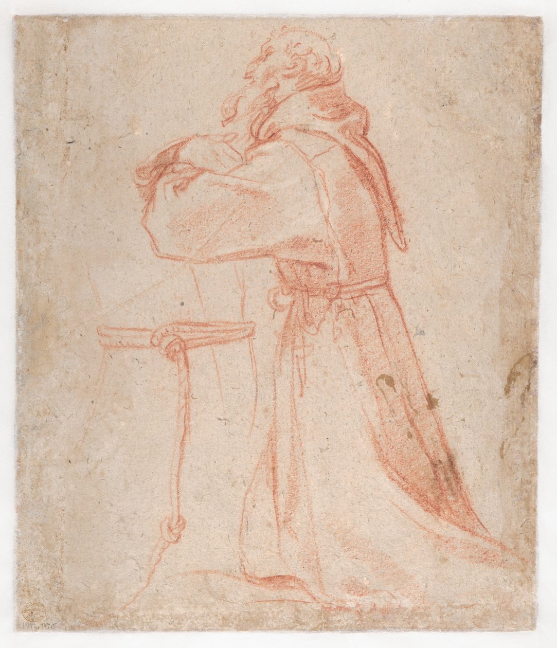 Studies for a Figure of Saint Francis Kneeling in Profile (verso), 1583–85 by Annibale Carracci