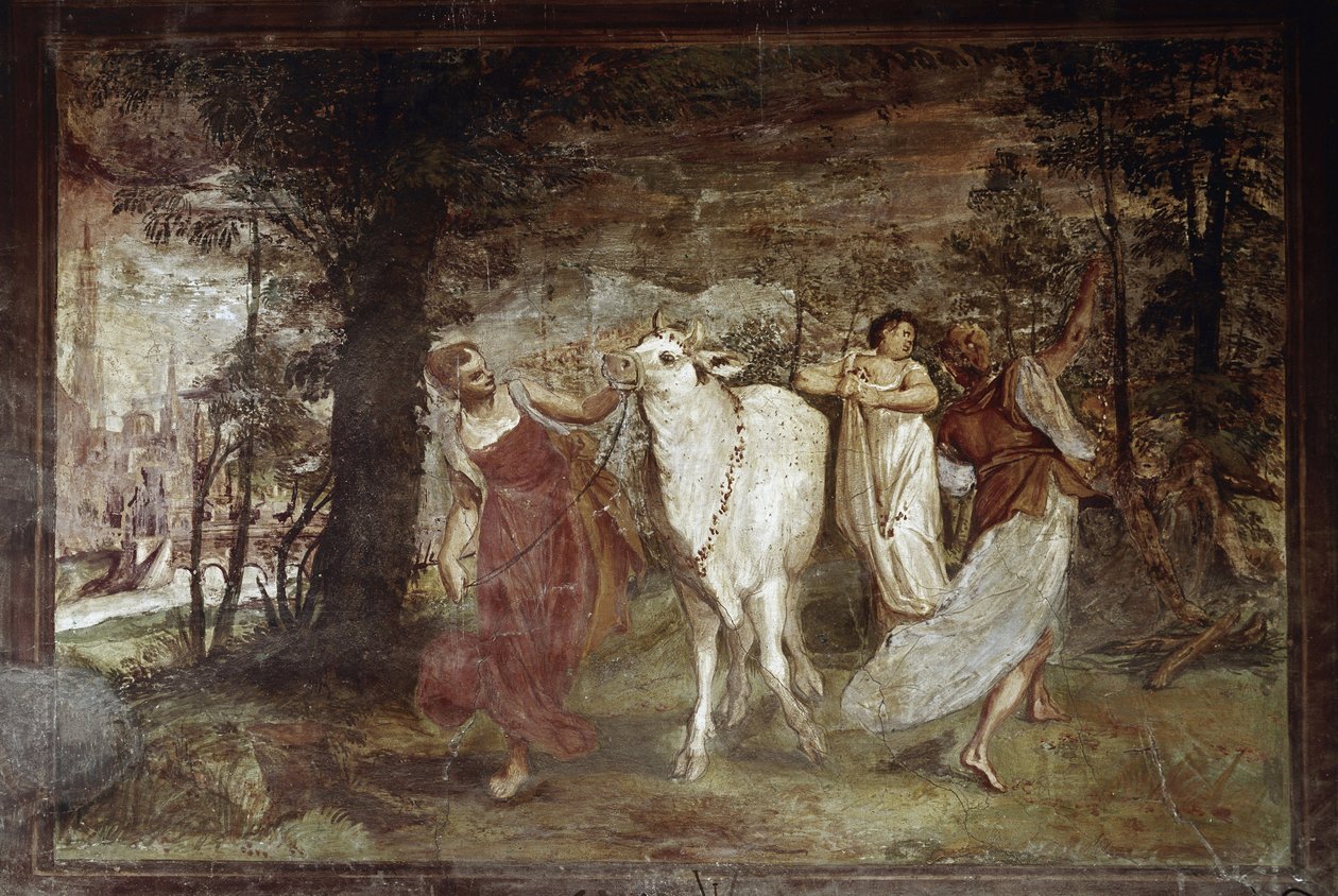 Europa leading Jupiter (Fresco) by Annibale Carracci