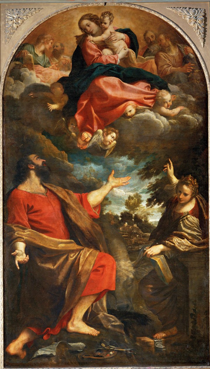 The Virgin appears to Saint Luke and St. Catherine by Annibale Carracci
