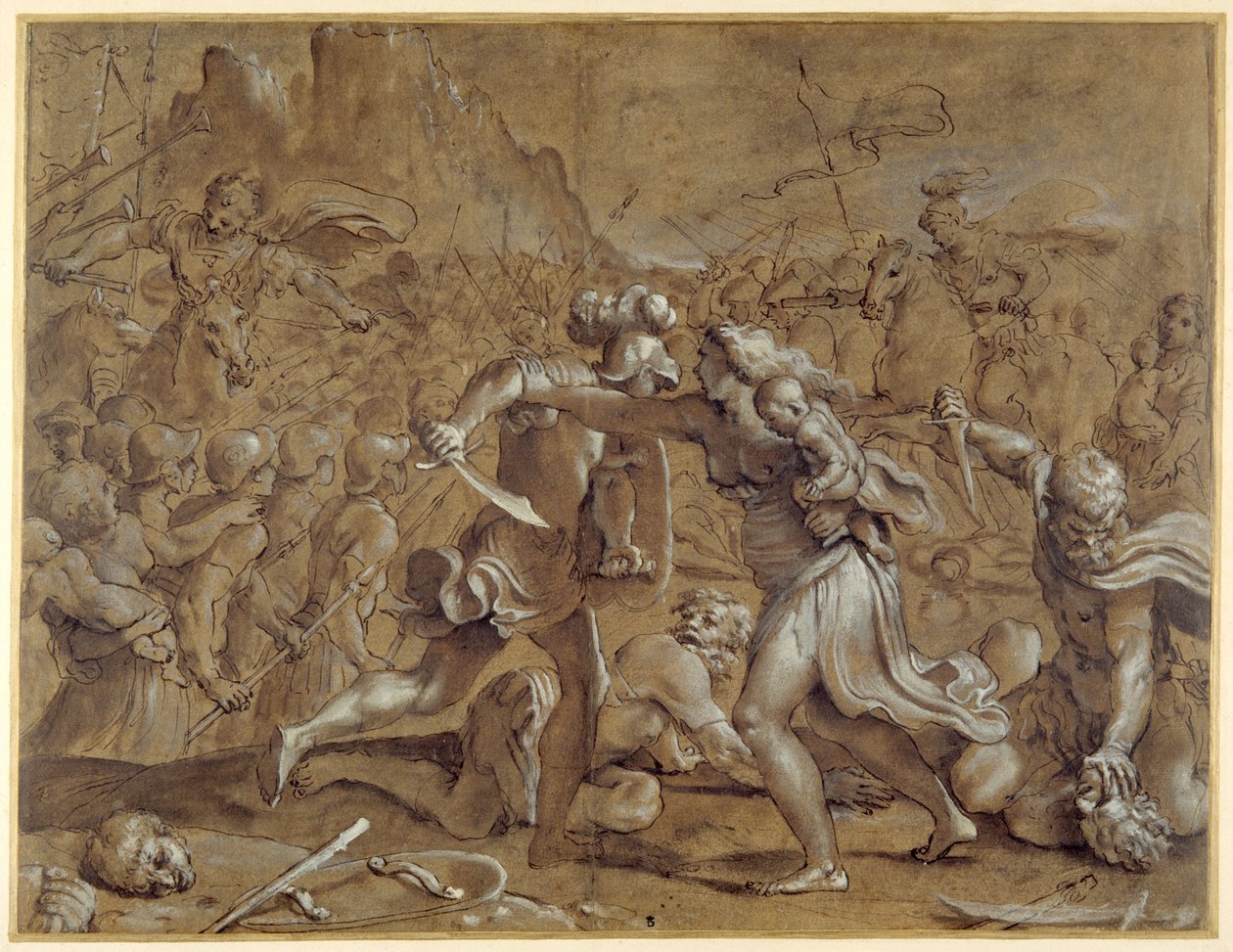 The battle between the Romans and the Sabines