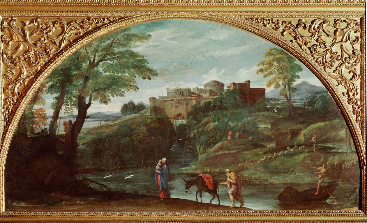 The flight to Egypt. Painting by Annibale Carracci (1560-1609) by Annibale Carracci