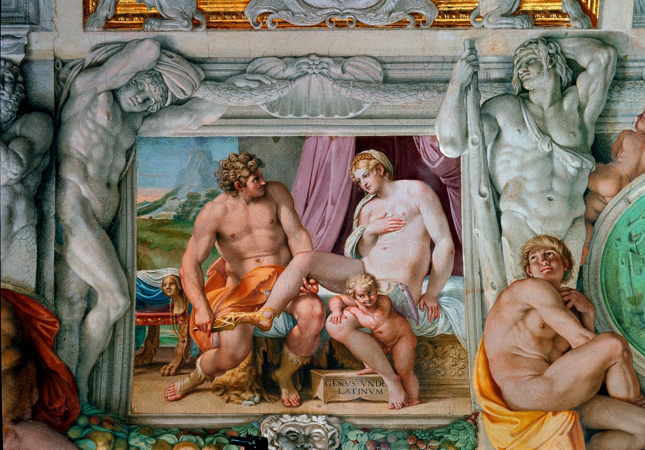 Venus and Anchise Fresco by Annibale Carracci. 1597-1600 Rome, Palazzo Farnese by Annibale Carracci