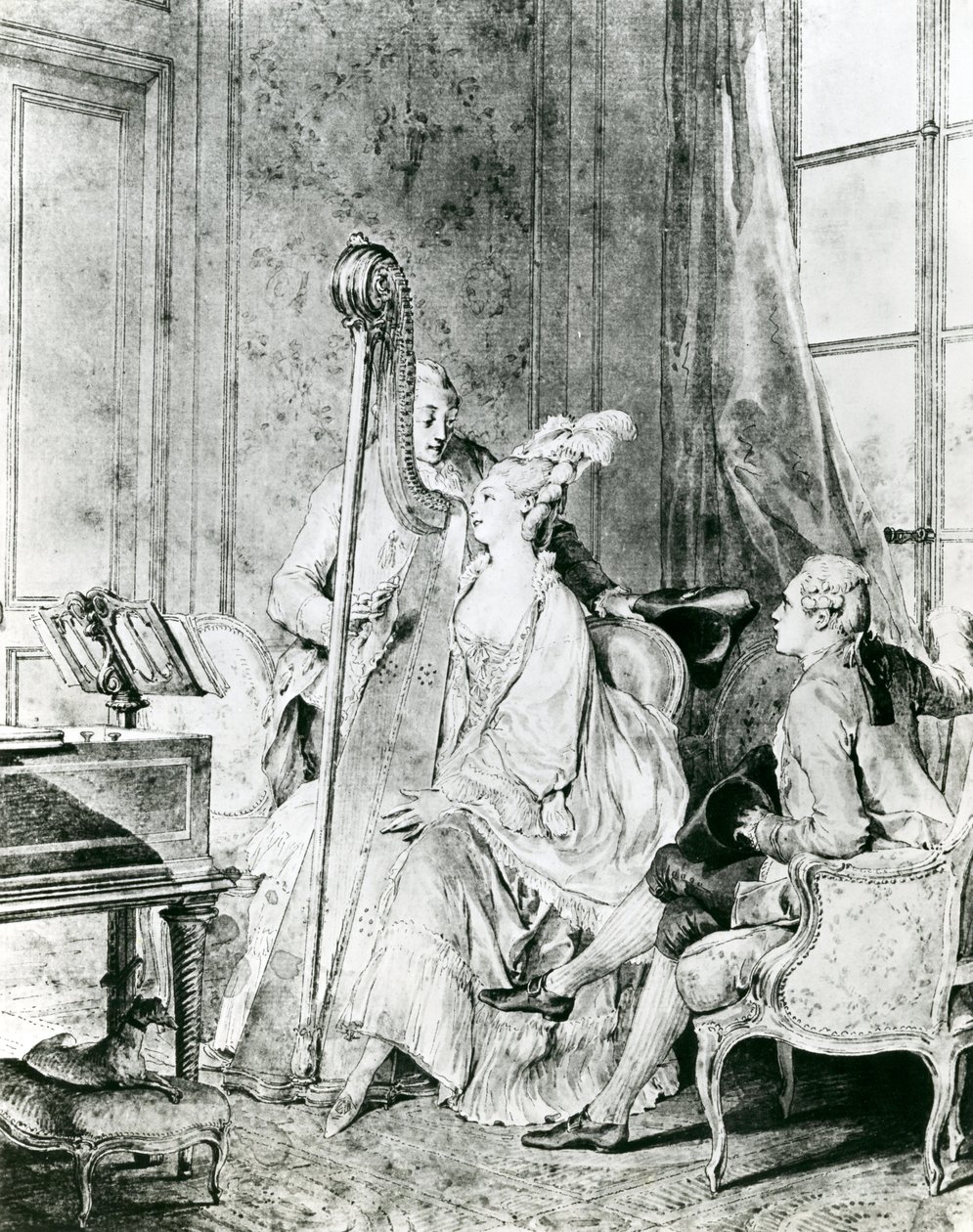 Playing the Harp by Unbekannt Unbekannt