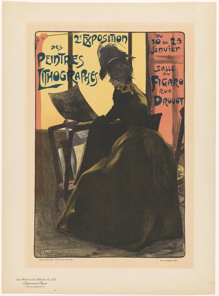 Advertisement for the Second Exhibition of the Peintres Lithographes in the Salle du Figaro by Anonymous