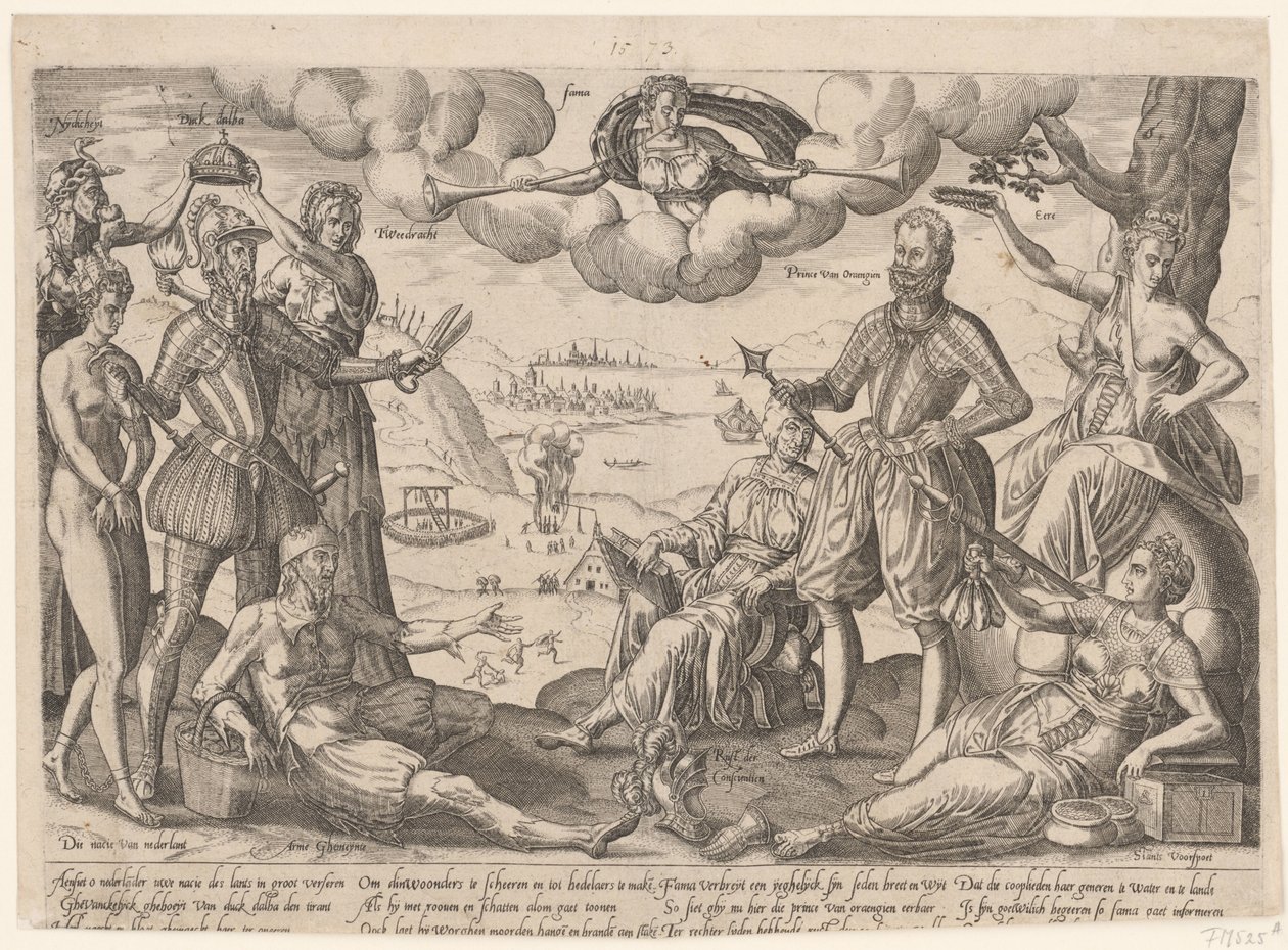 Allegorical Print of the Duke of Alva and the Prince of Orange by Anonymous