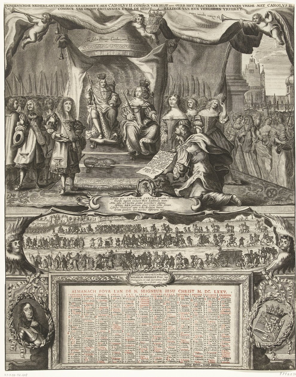 Allegory on the Peace with England in 1674 and the Almanac for the Year 1675 by Anonymous