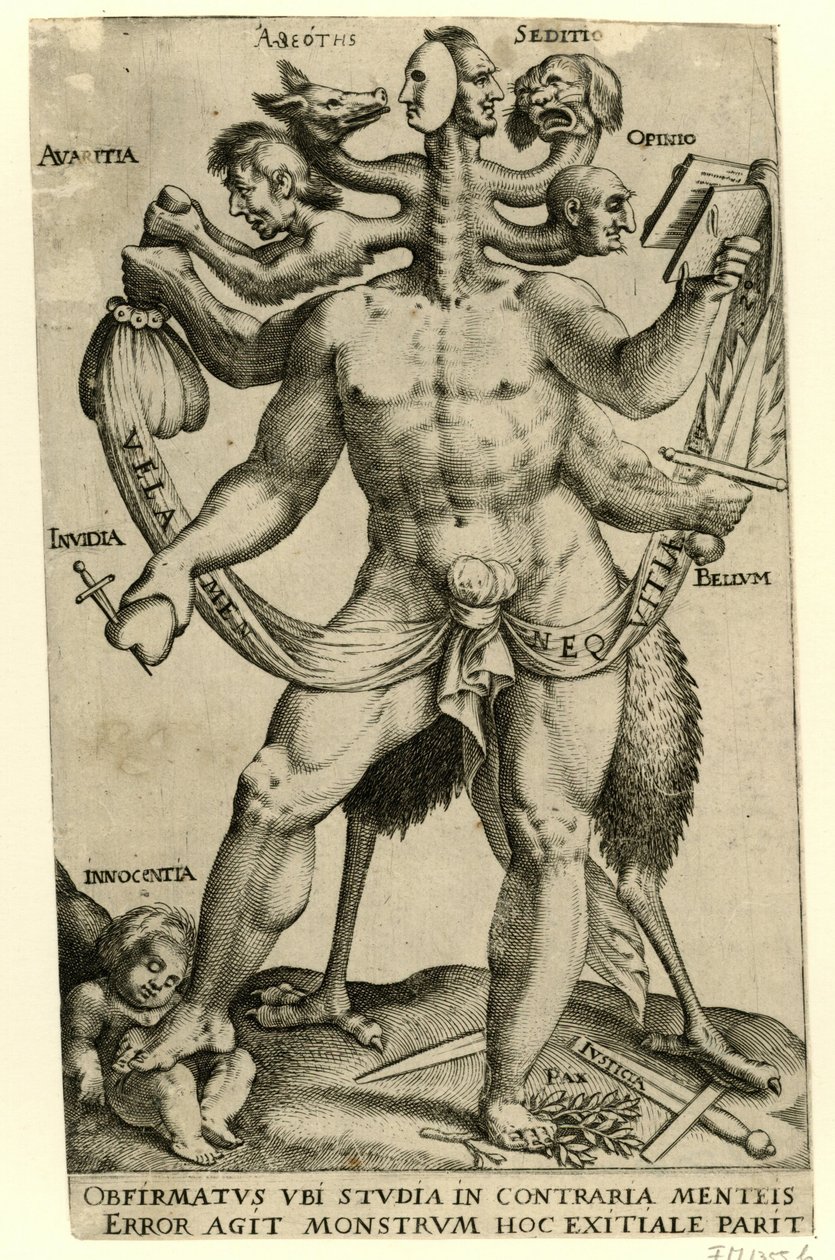 Allegorical Five-Headed Monster by Anonymous