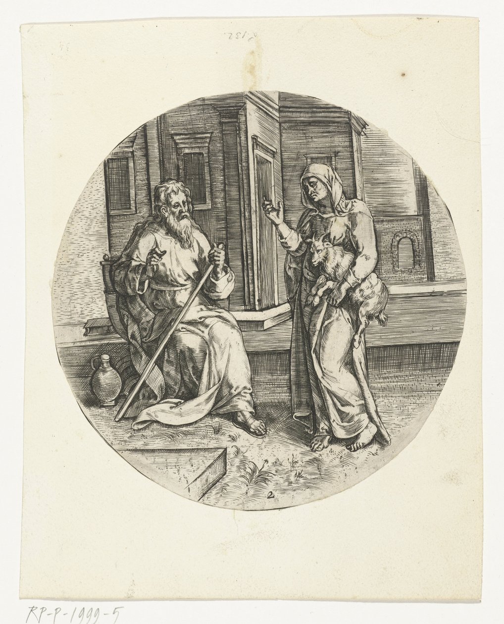 Anna Bringing the Blind Tobit a Kid Goat by Anonymous