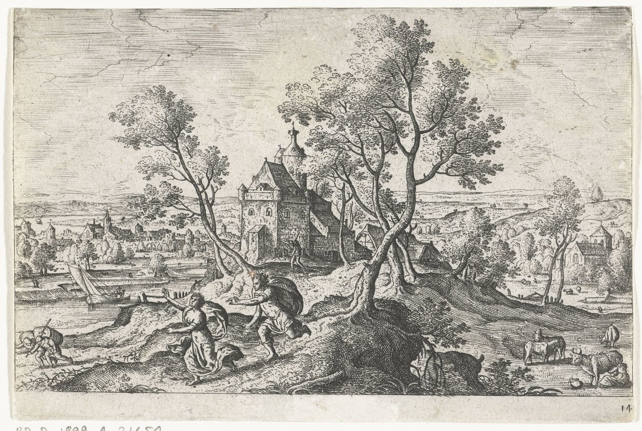 Apollo Pursuing Daphne by Anonymous