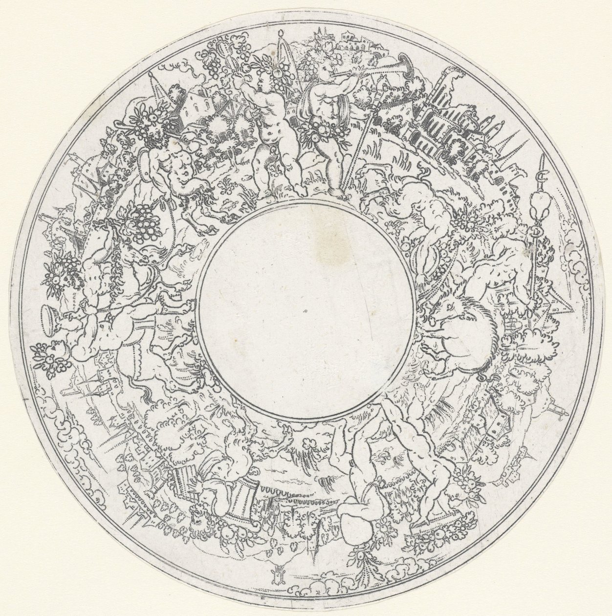 Bacchus Riding on a Donkey by Anonymous