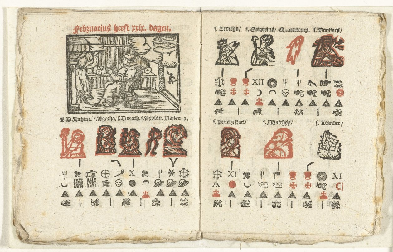 Pages with the Prediction for the Month of February, 1712 by Anonymous