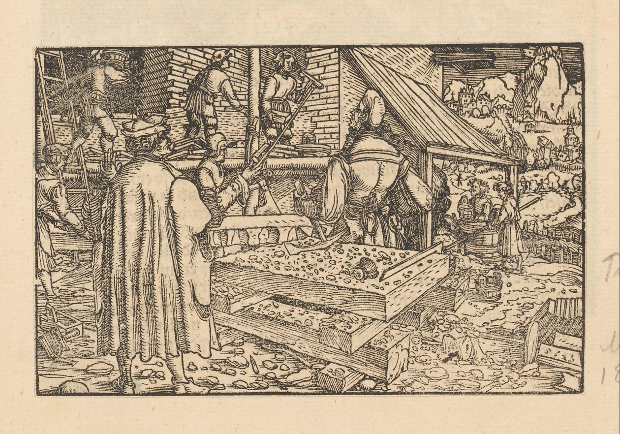 Construction Site with Workers by Anonymous