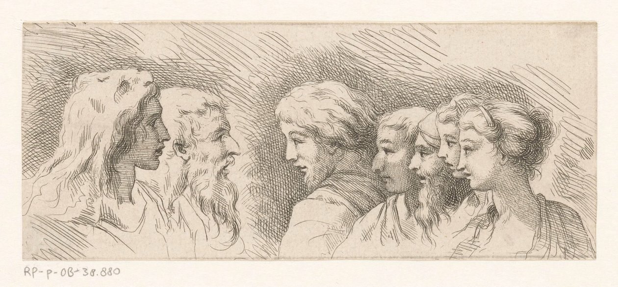 Busts of Seven Men and Women by Anonymous