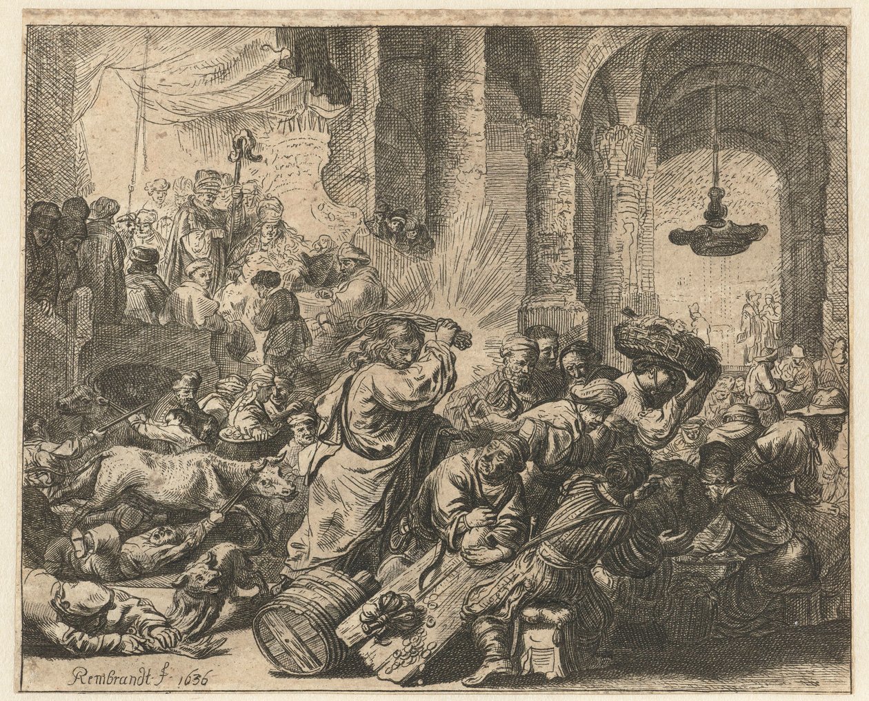 Christ driving the money changers from the temple by Anonymous