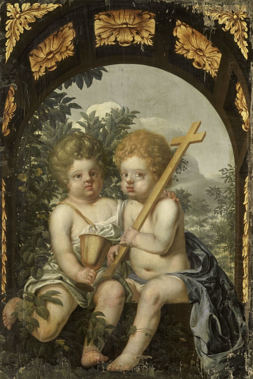 Christian Allegory with Two Children with Cross and Chalice by Anonymous