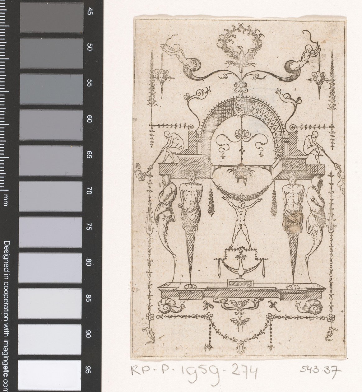 Composition with Arcade (Flat Decorations, Architectural Fantasies and Grotesques) by Anonymous