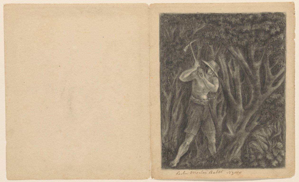 Coolen Begin to Cut Down a Forest in Ngoro, ca. 1820-1850 by Anonymous