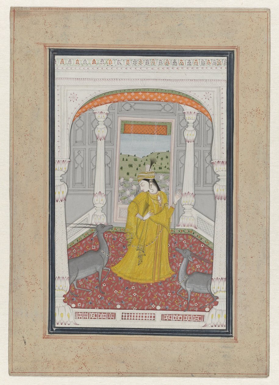Lady with Two Deer by Anonymous