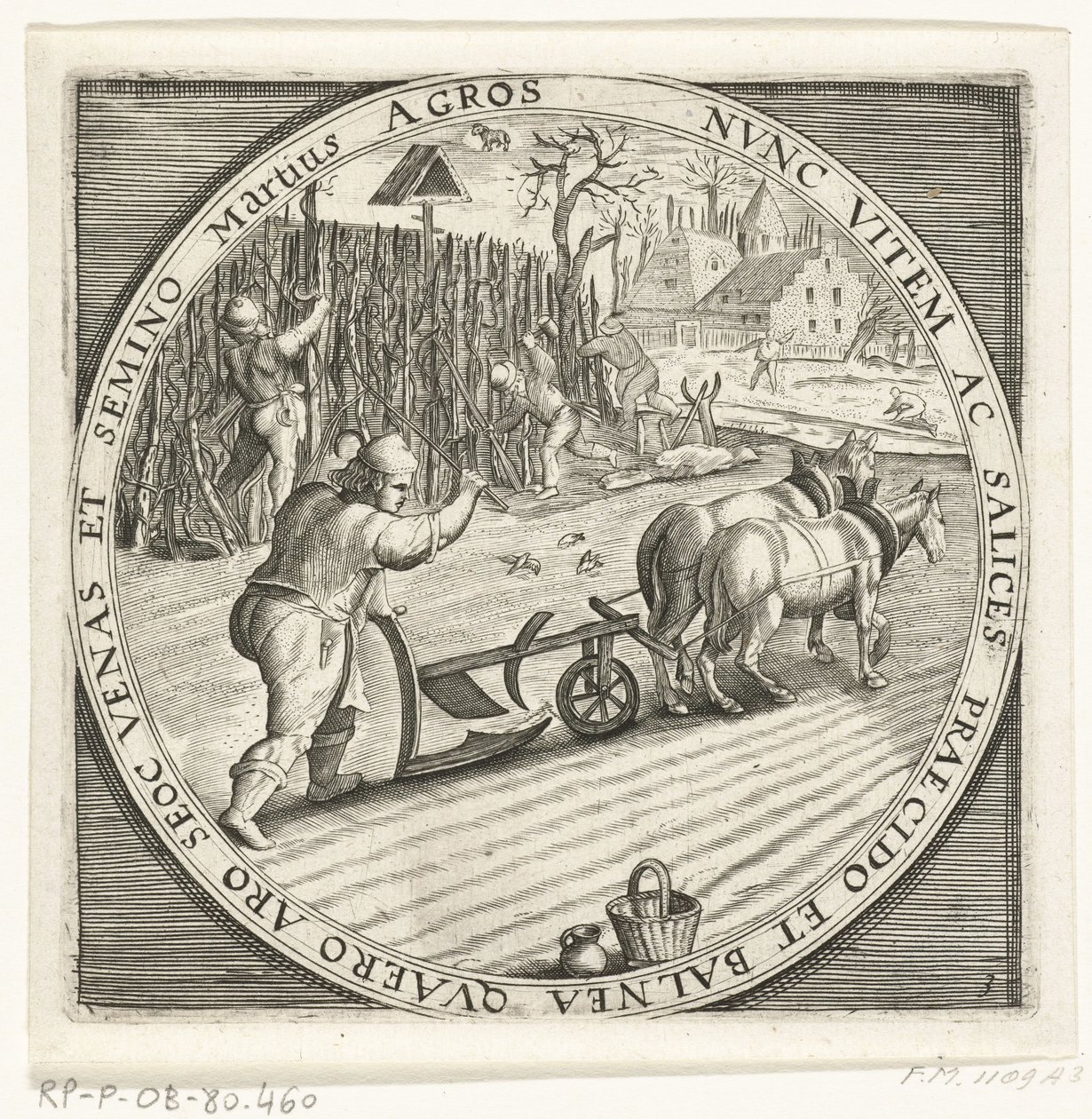 The Month of March, Plowing, c. 1600 by Anonymous