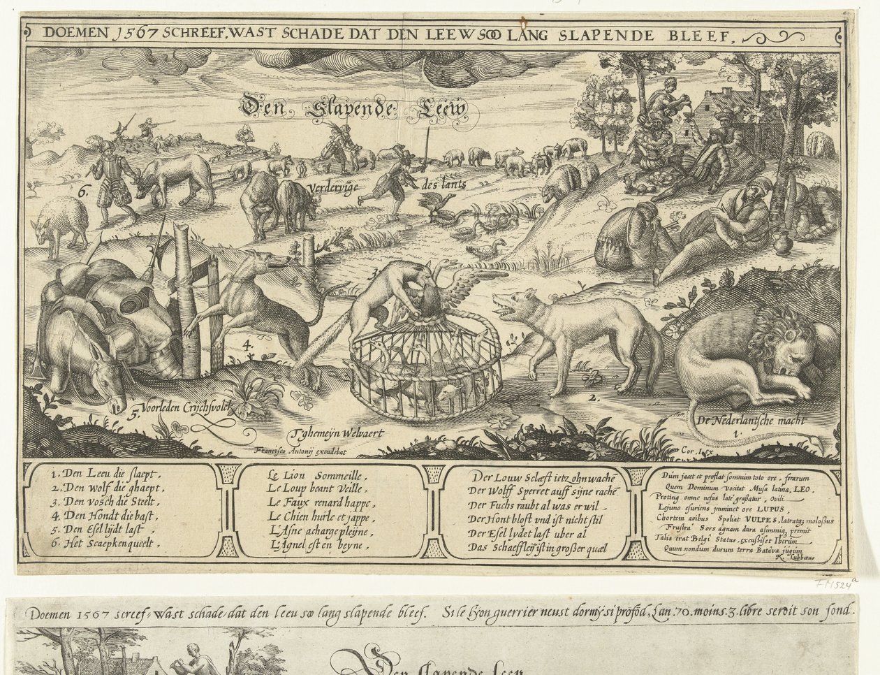 The Sleeping Lion, 1567 by Anonymous