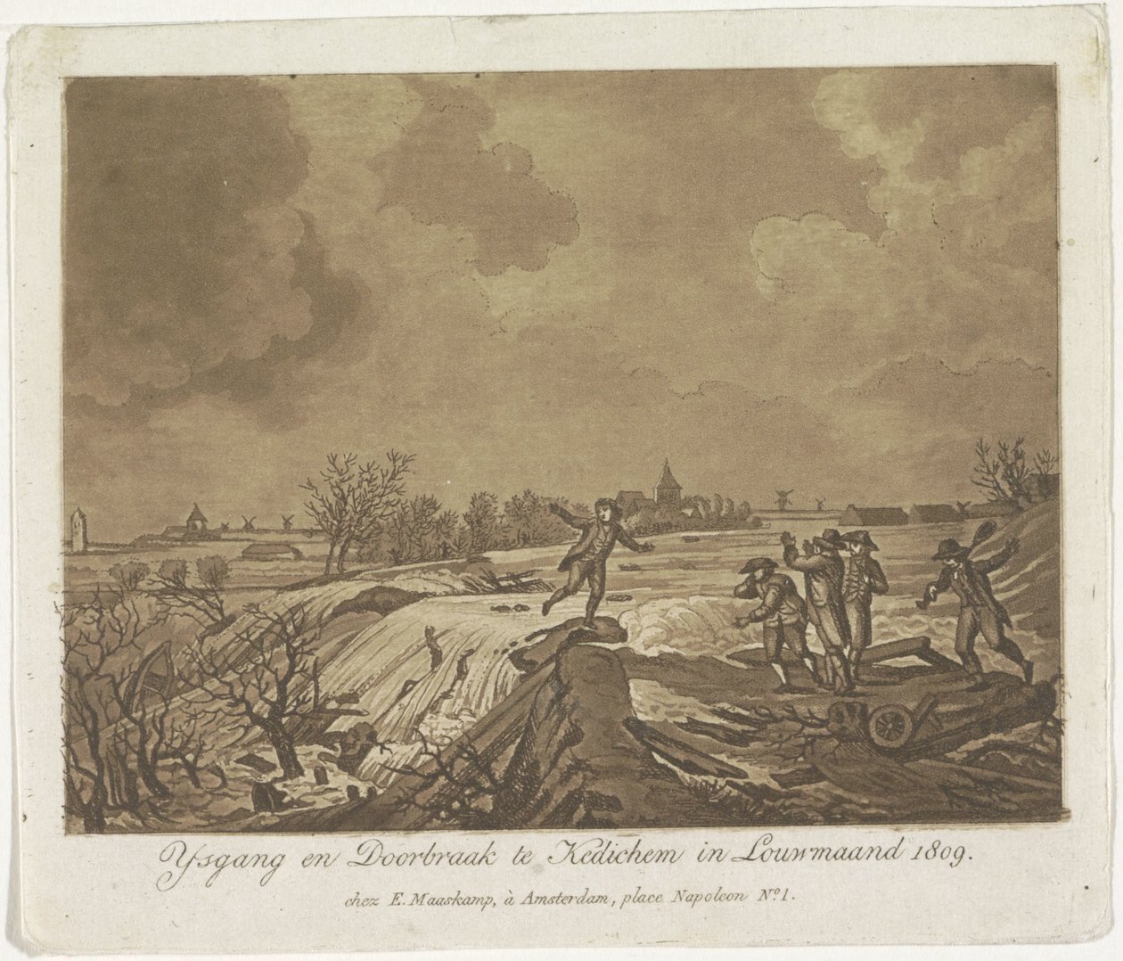 Dike Breach at Kedichem, 1809 by Anonymous