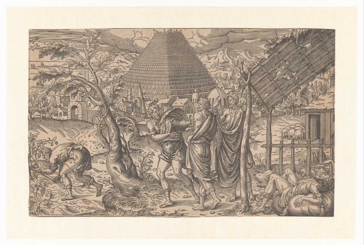 Drunkenness of Noah and Tower of Babel by Anonymous