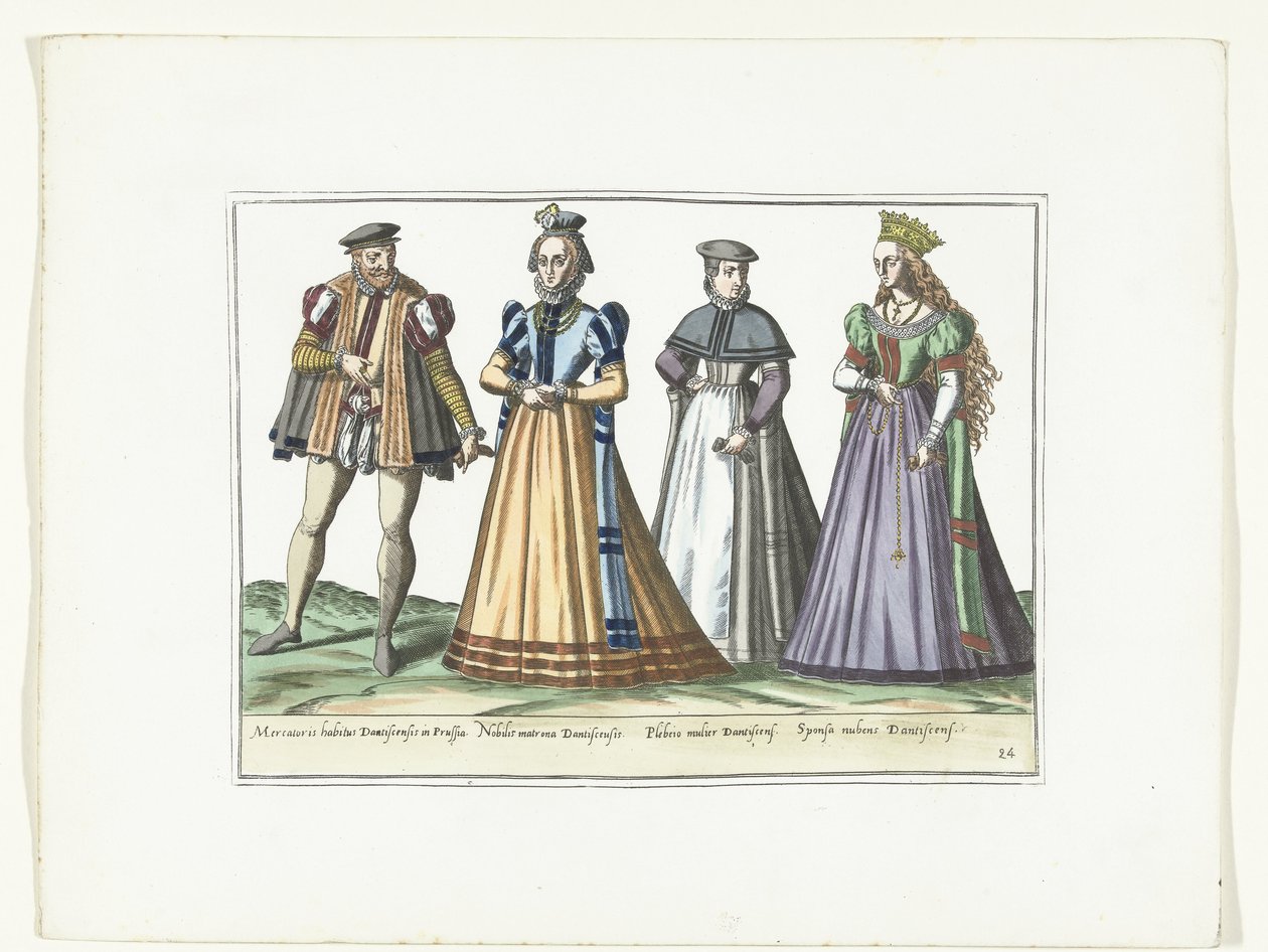 A Man and Three Women Dressed in German Fashion in Danzig, ca. 1580 by Anonymous