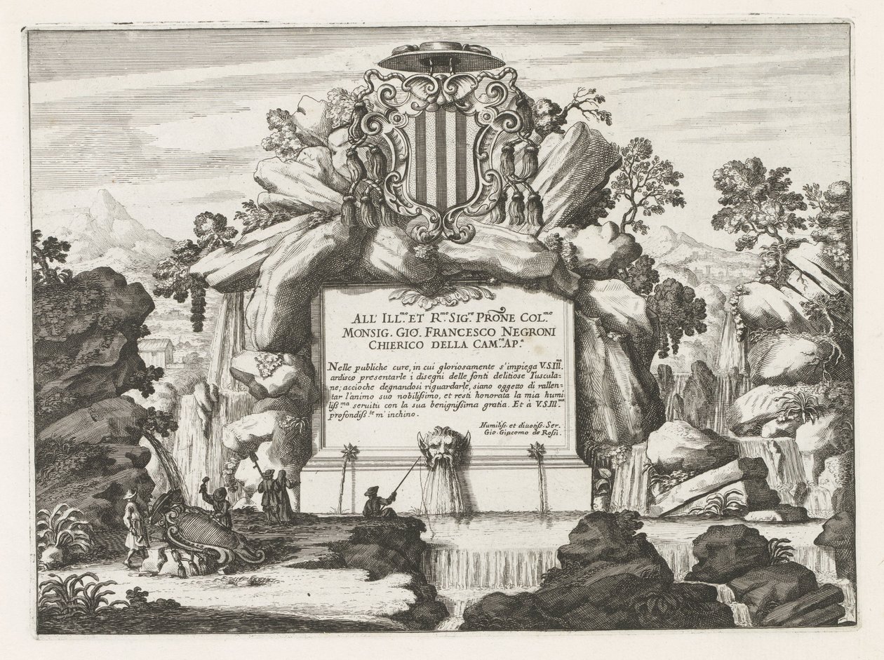 Fountain with Dedication to and Coat of Arms of Giovanni Francesco Negroni by Anonymous
