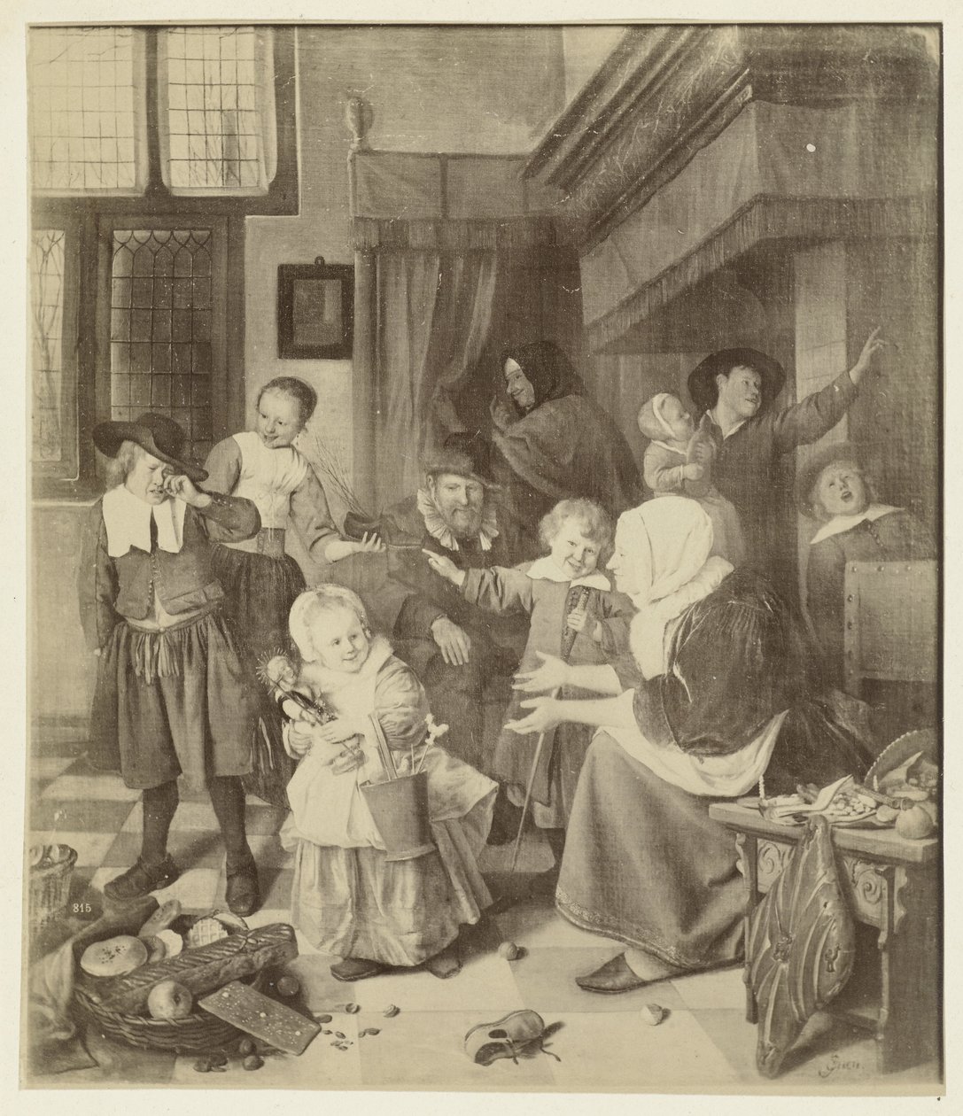 Photoreproduction of the Painting The Feast of St. Nicholas by Jan Steen by Anonymous