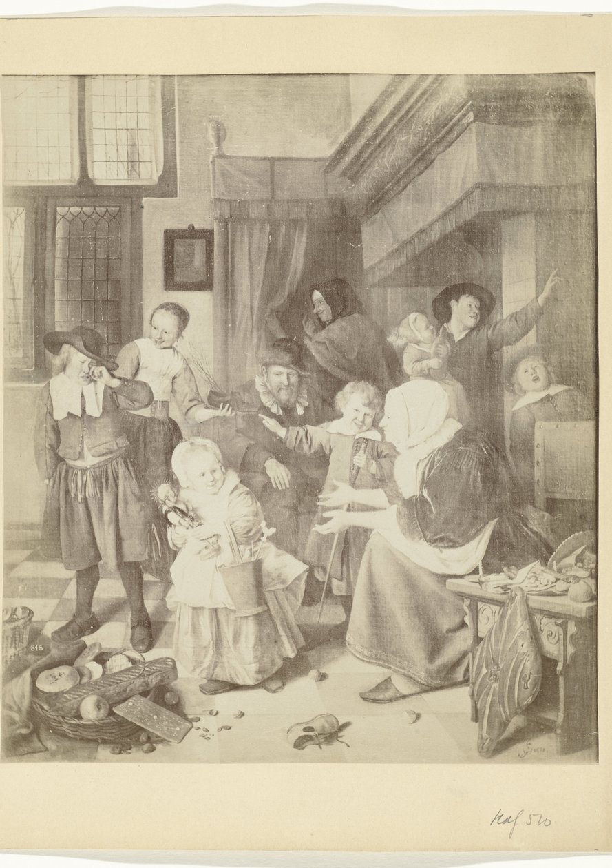 Photoreproduction of the painting The Feast of Saint Nicholas by Jan Steen by Anonymous