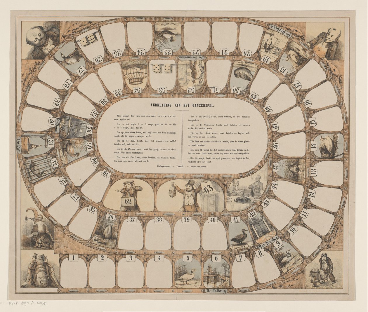 Goose Game Explanation of the Goose Game (title on object) by Anonymous