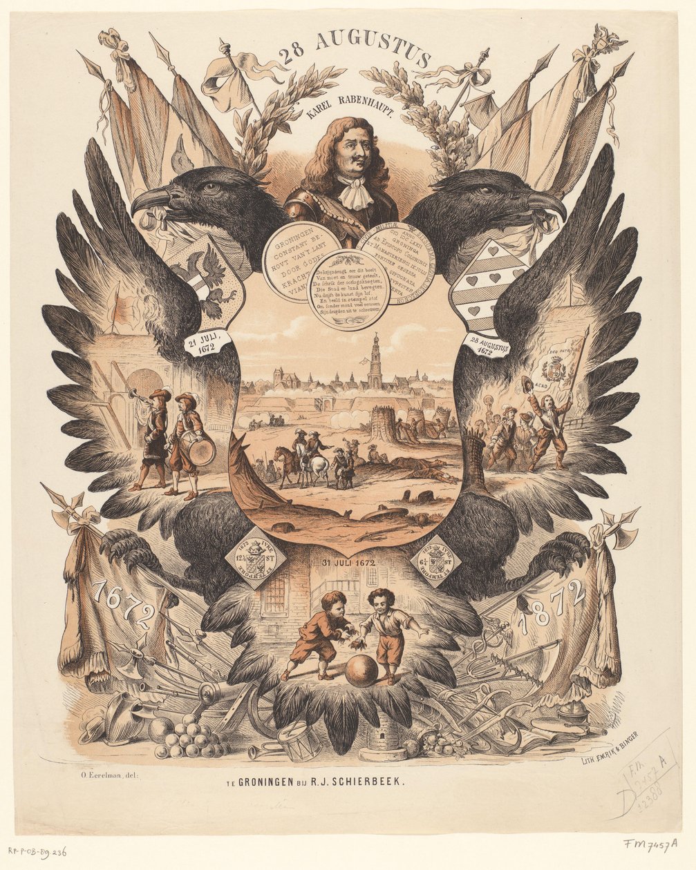 Commemorative Plaque for the Celebration of 200 Years of the Relief of Groningen 1672-1872 by Anonymous