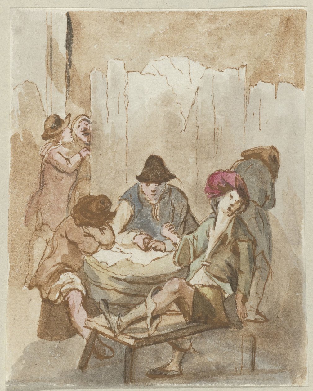 Company in Front of a Wall by Anonymous